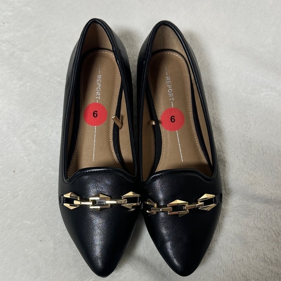 Report Black Loafers with Gold Chain Detail - Picture 1 of 10